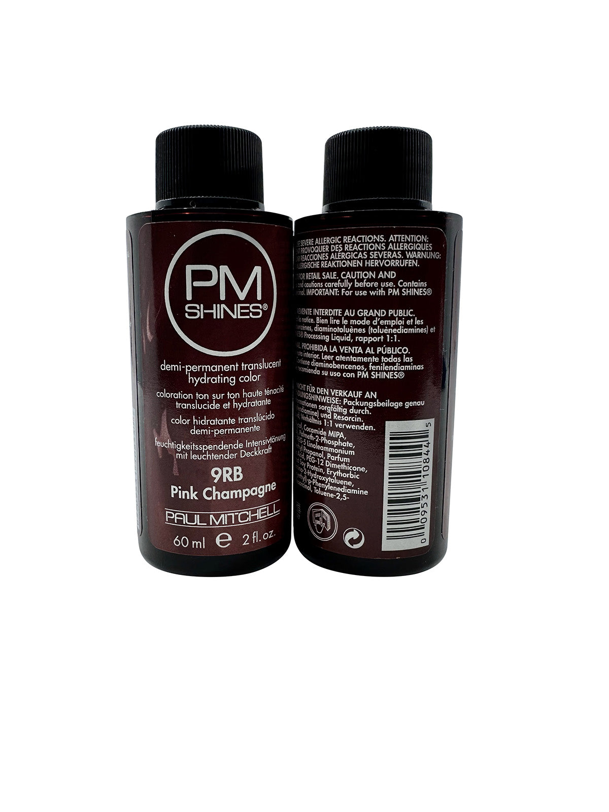 Paul Mitchell PM Shines Demi Permanent Color 9RB Pink Champagne 2 OZ 2 pack
