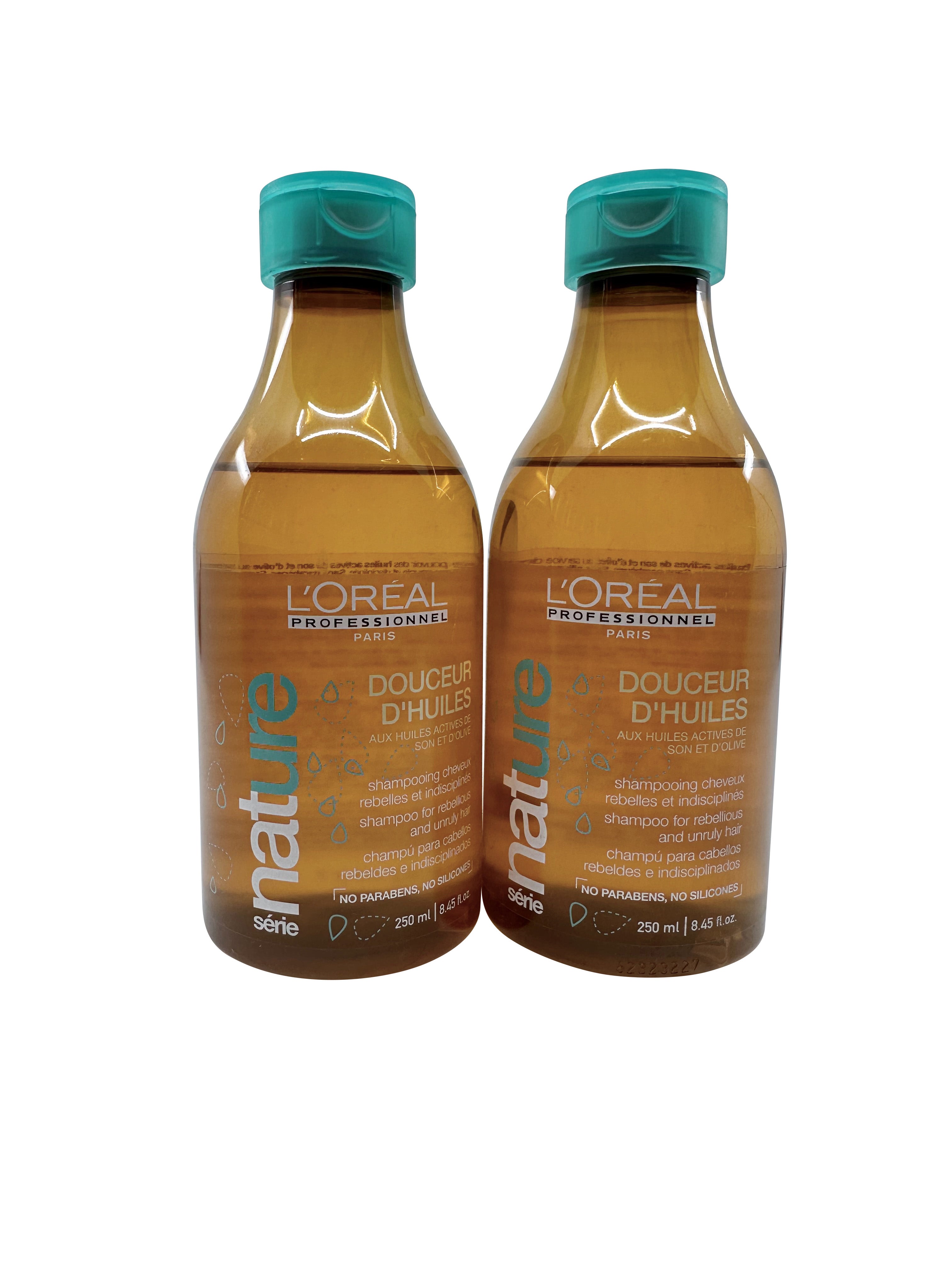 L'Oreal Nature Douceur D'huiles Shampoo Rebellious Unruly Hair 8.45 Oz Set of 2