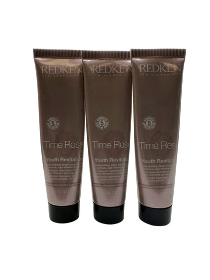 Redken Time Reset Replenishing Treatment Mask Porous Weakened Hair 1 OZ 3 pack