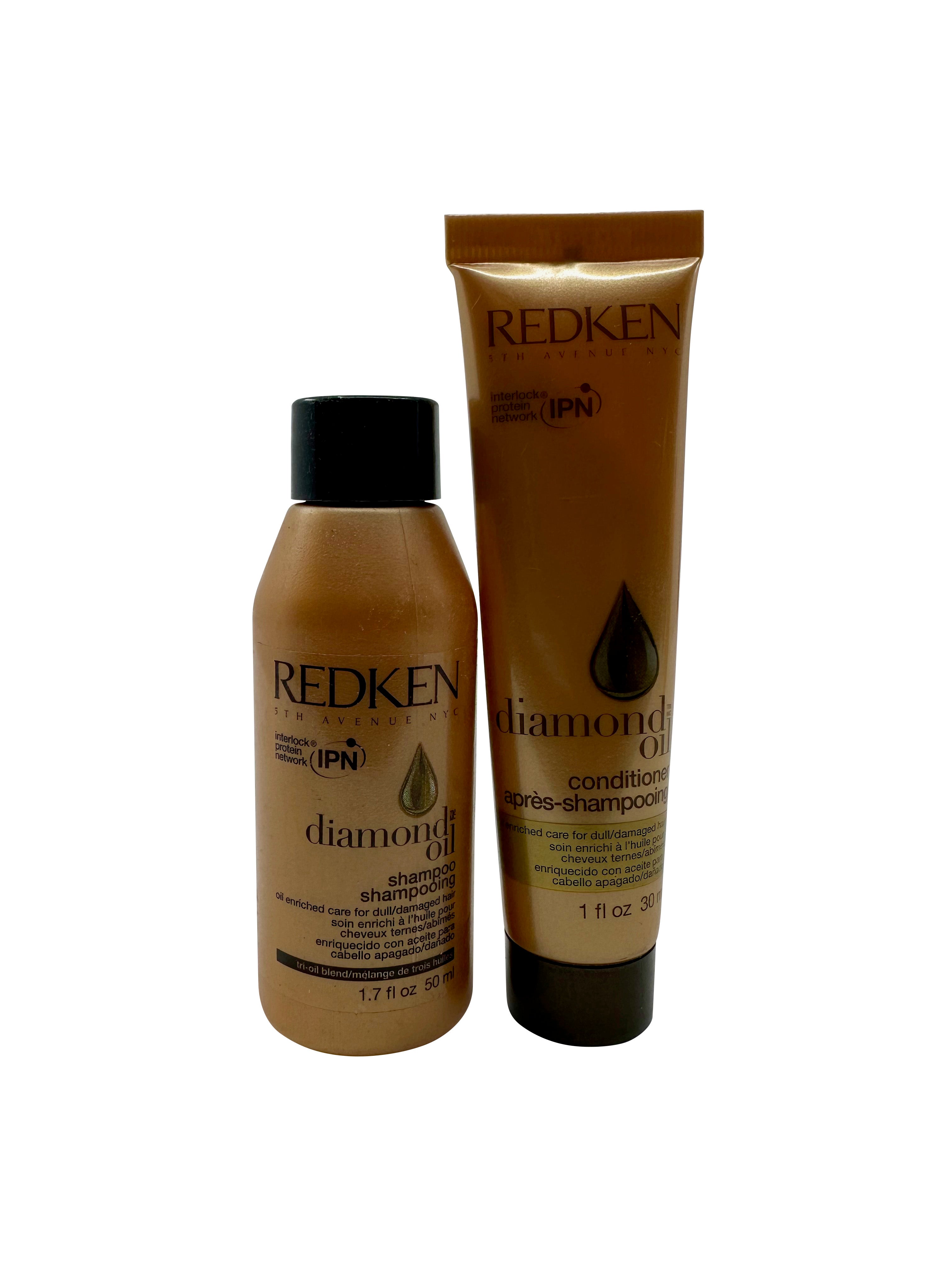 Redken Diamond Oil Shampoo 1.7 OZ & Conditioner 1 OZ Set Dull & Damaged Hair