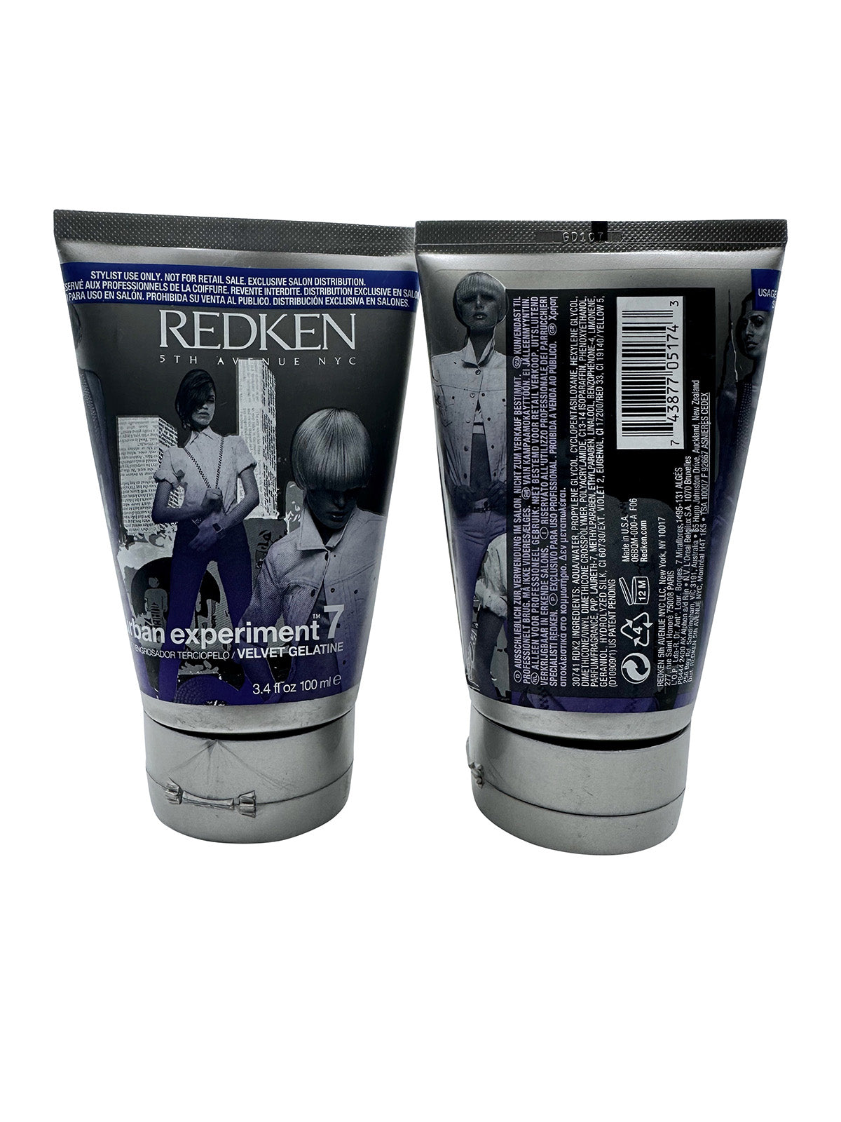 Redken Urban Experiment 7 Velvet Gelatine 3.4 OZ Set of 2