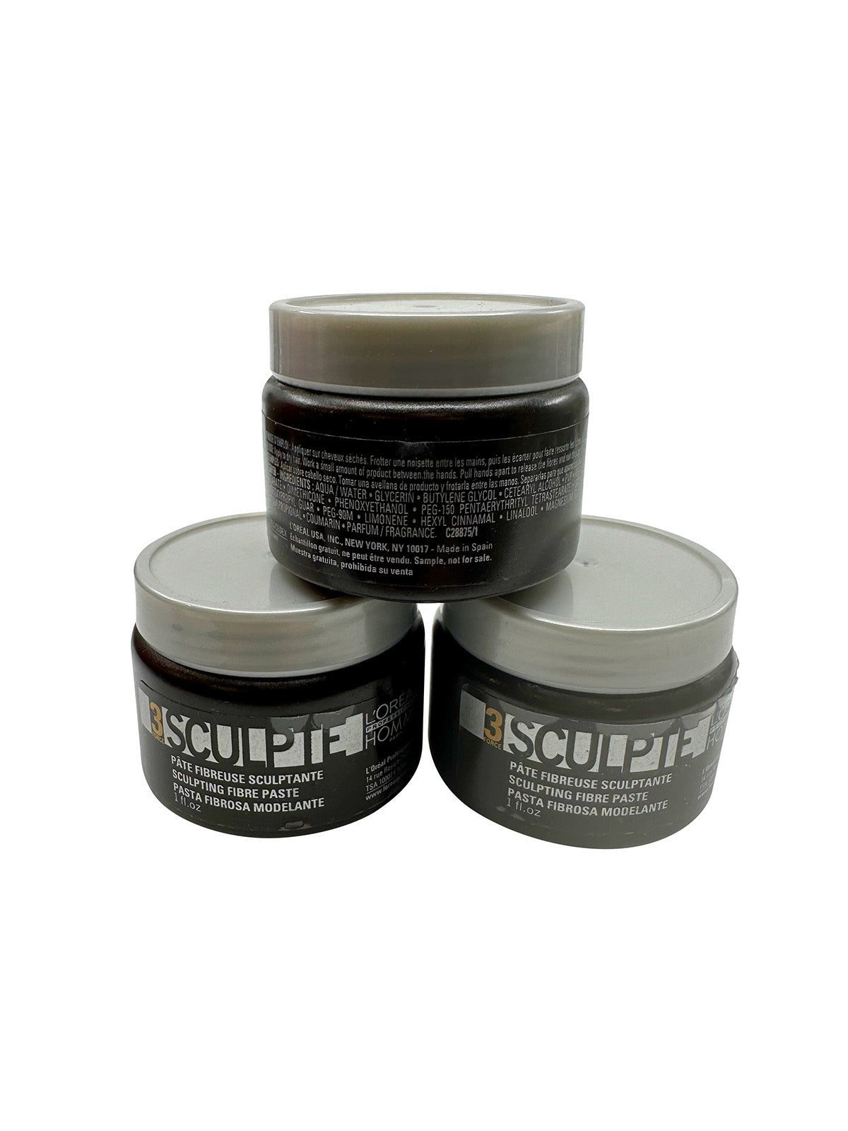 L'Oreal Homme 3 Force Sculpte Sculpting Fiber Paste 1 OZ Set of 3