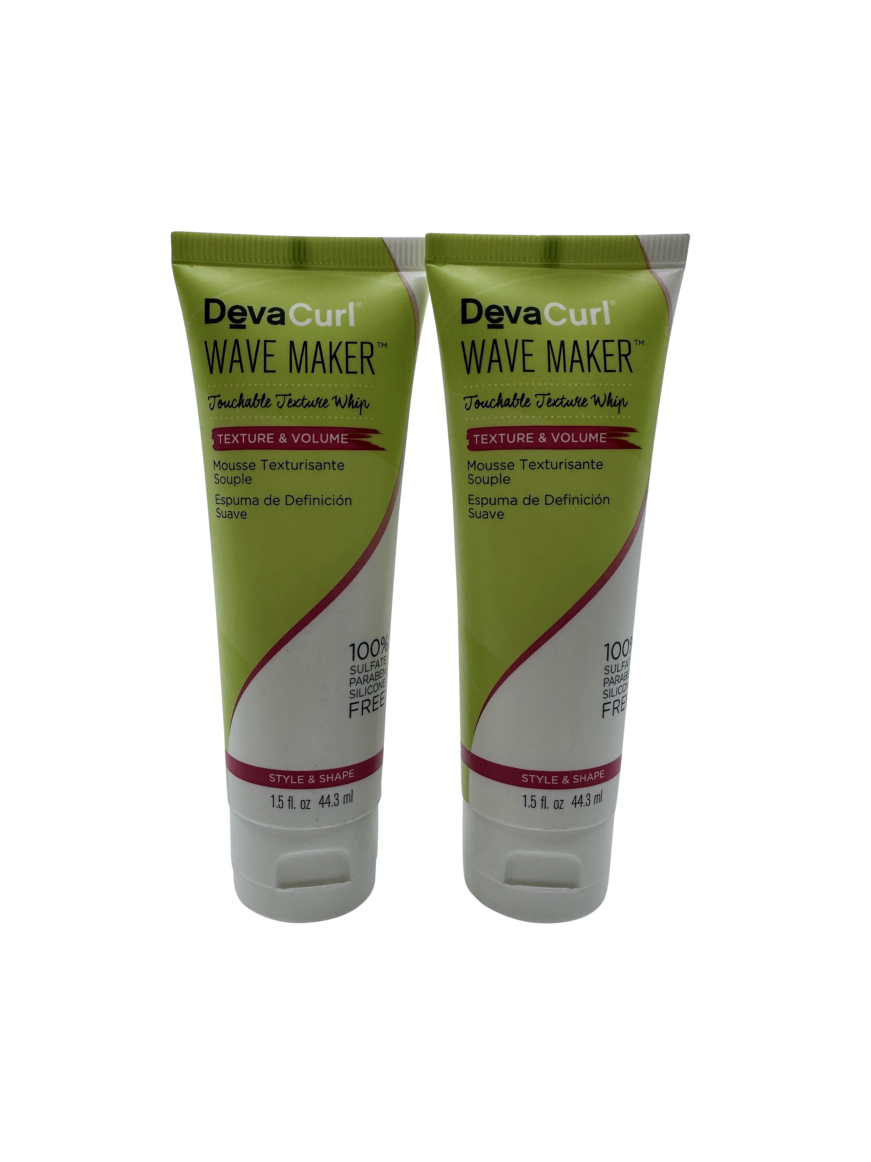 DevaCurl Wave Maker Touchable Texture Whip 1.5 OZ Set of 2