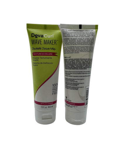 DevaCurl Wave Maker Touchable Texture Whip 1.5 OZ Set of 2