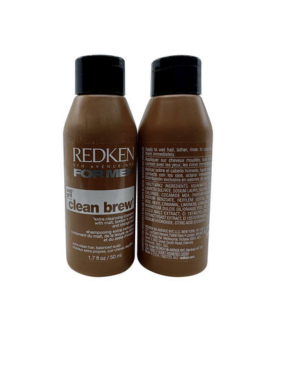 Redken for Men Clean Brew Extra Cleansing Shampoo 1.7 OZ Set of 2