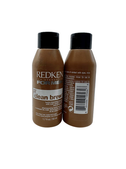 Redken for Men Clean Brew Extra Cleansing Shampoo 1.7 OZ Set of 2