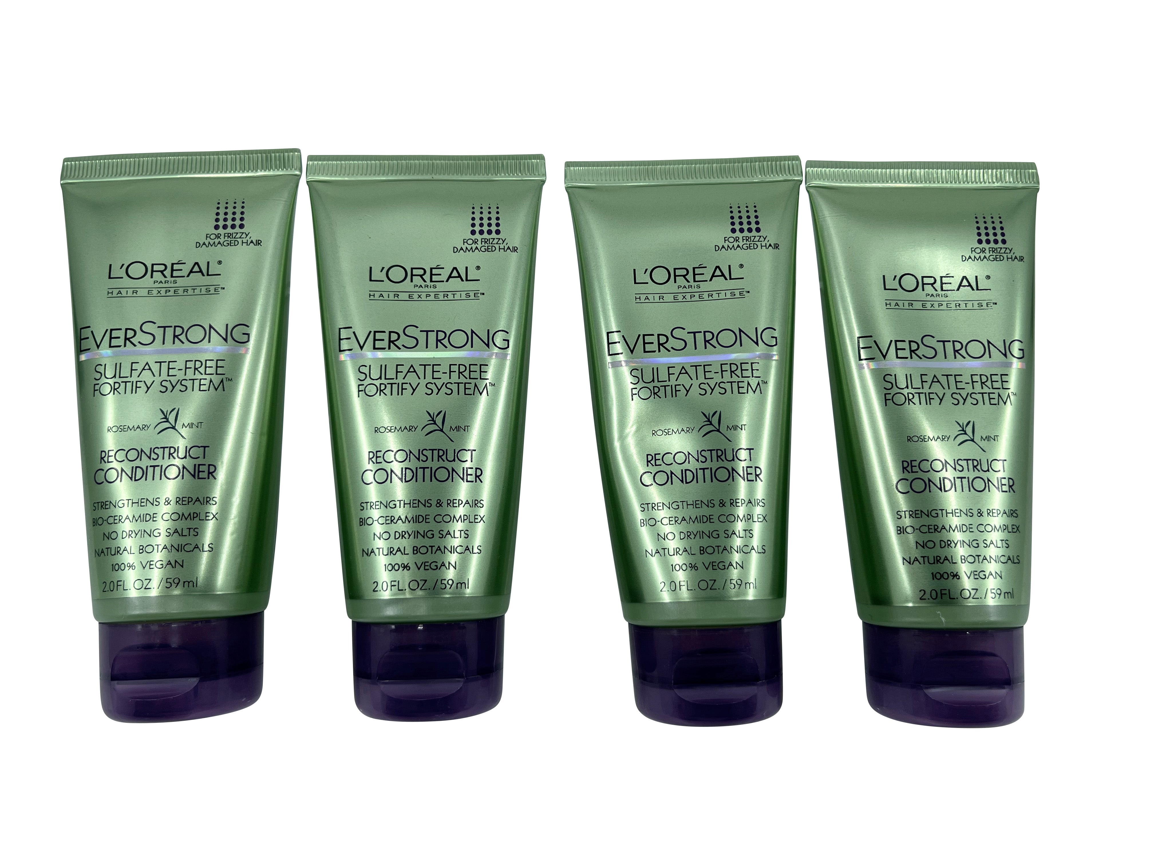 L'Oreal Everstrong Sulfate Free Conditioner Frizzy & Damaged Hair 2 OZ Set of 4