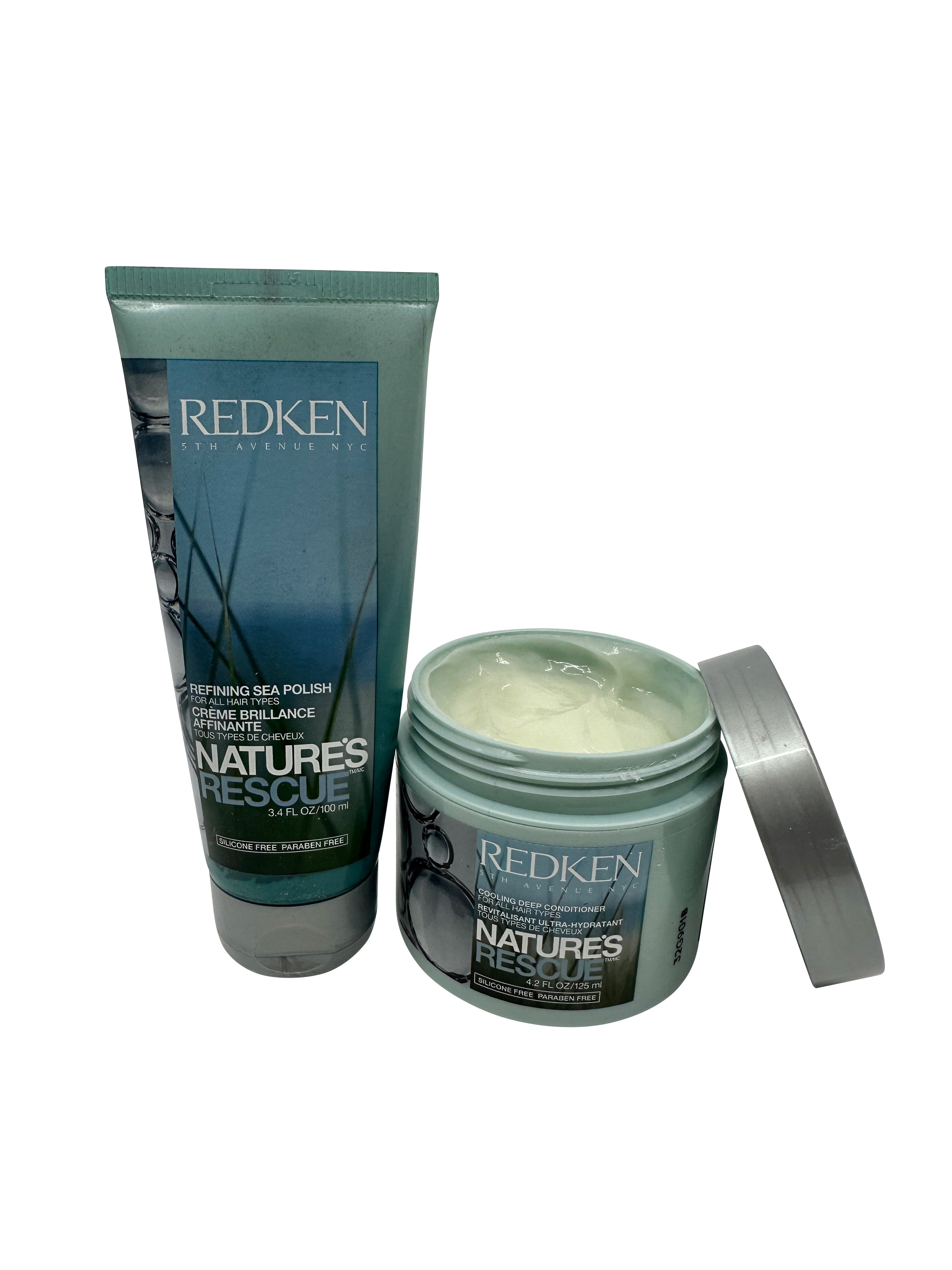 Redken Natures Rescue Refining Sea Polish 3.4 OZ & Cooling Conditioner 4.2 OZ