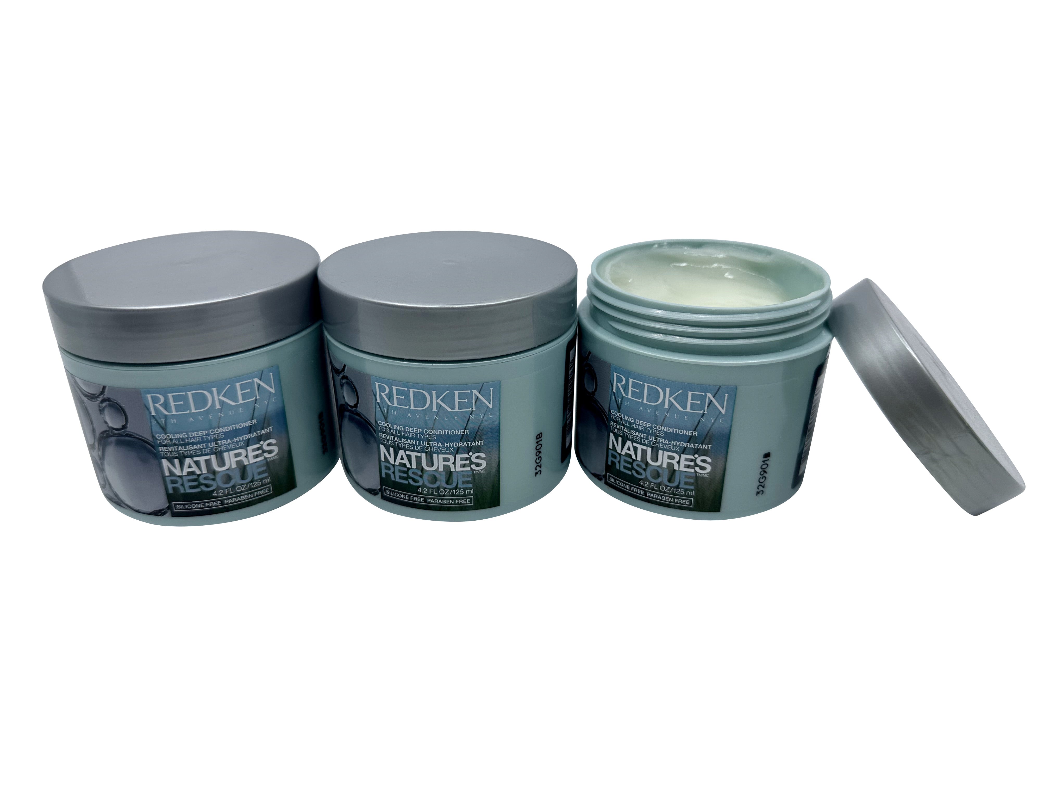 Redken Natures Rescue Cooling Deep Conditioner All Hair Types 4.2 OZ Set of 3