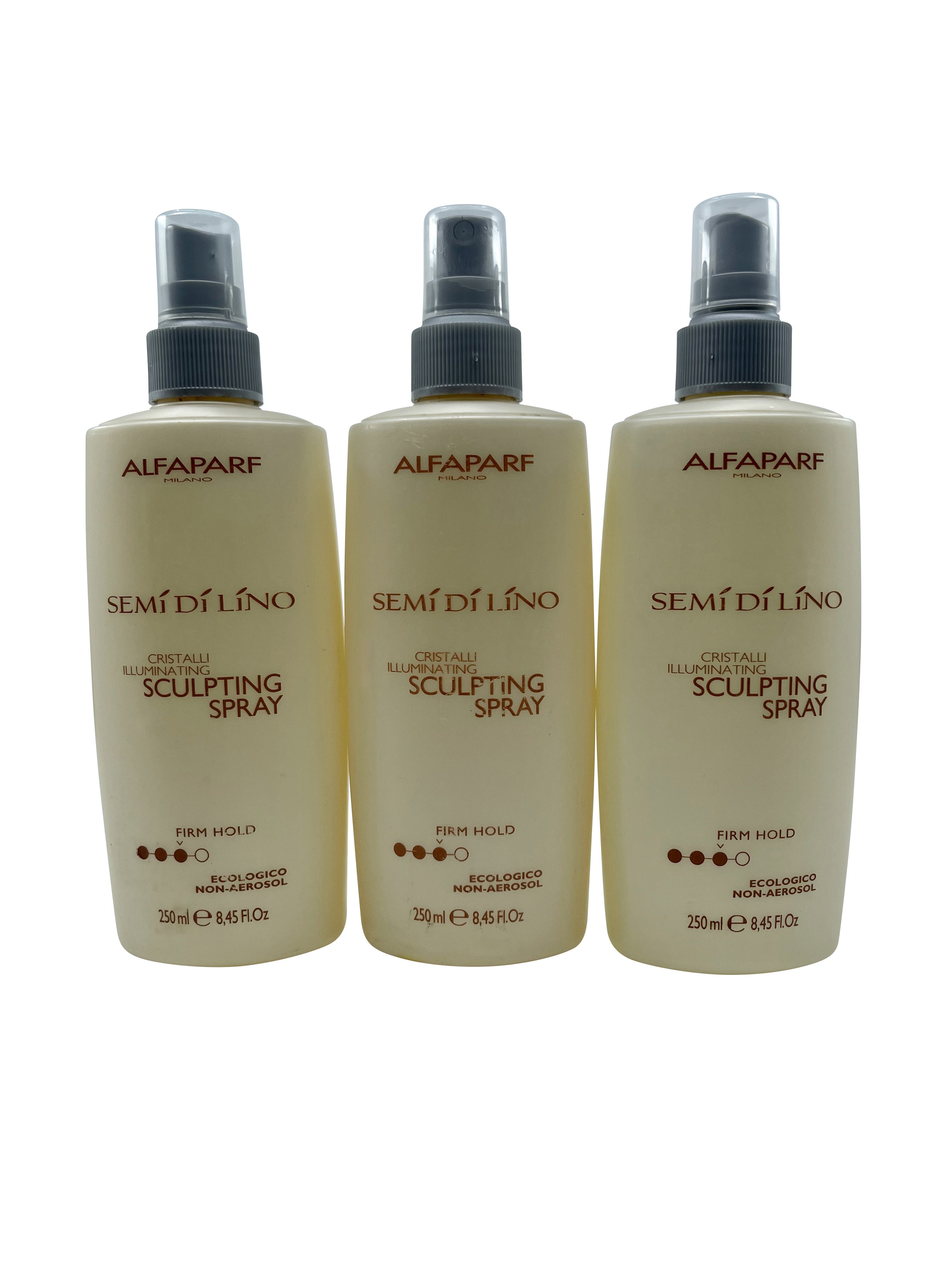 Alfaparf Semi Di Lino Cristalli Sculpting Spray Firm Hold 8.45 OZ Set of 3