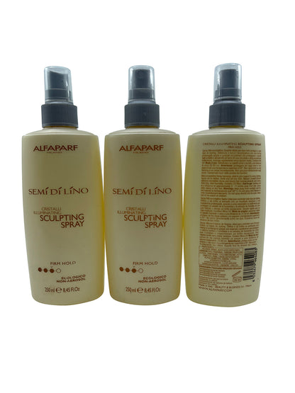 Alfaparf Semi Di Lino Cristalli Sculpting Spray Firm Hold 8.45 OZ Set of 3