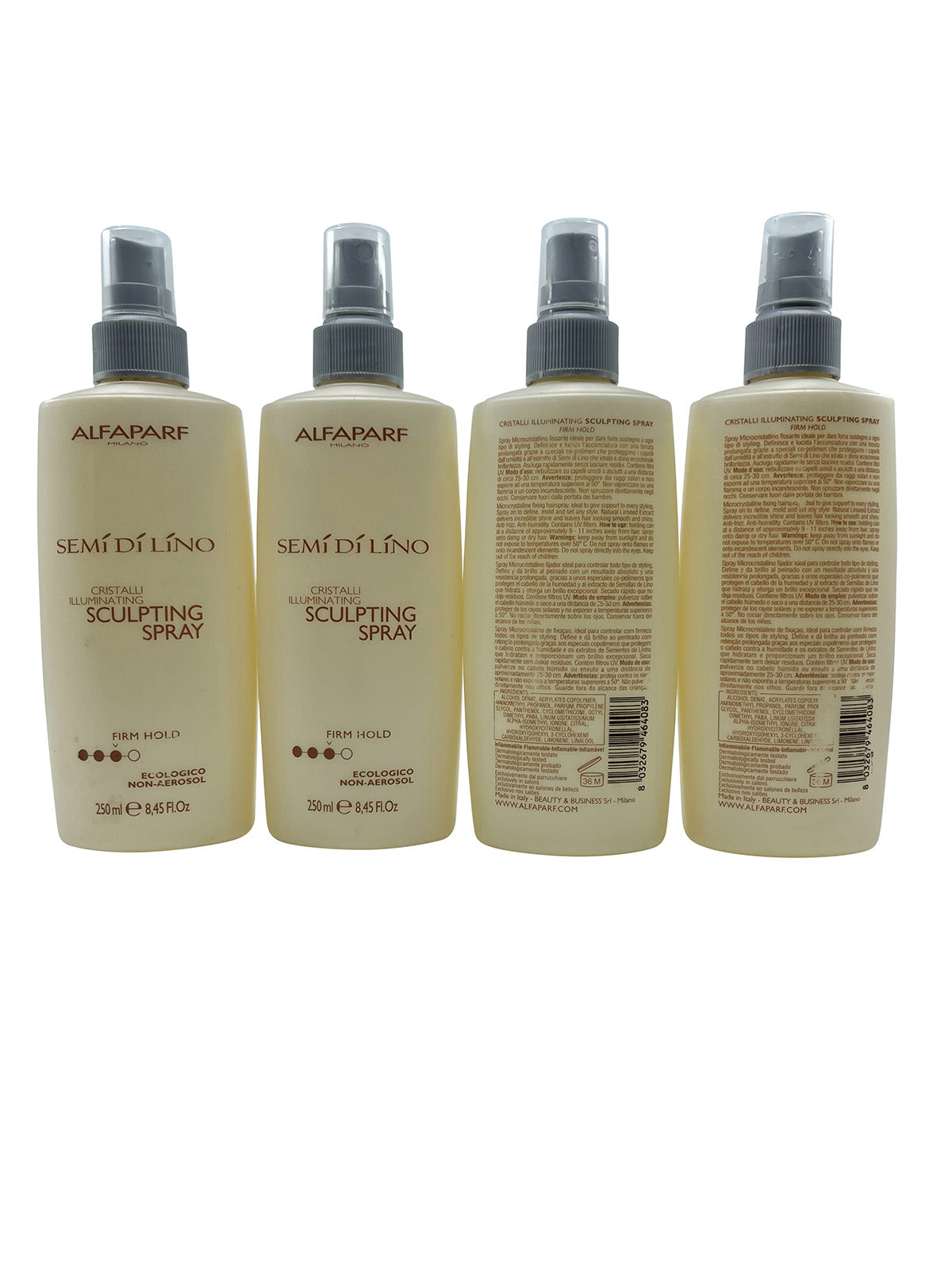 Alfaparf Semi Di Lino Cristalli Sculpting Spray Firm Hold 8.45 OZ Set of 4