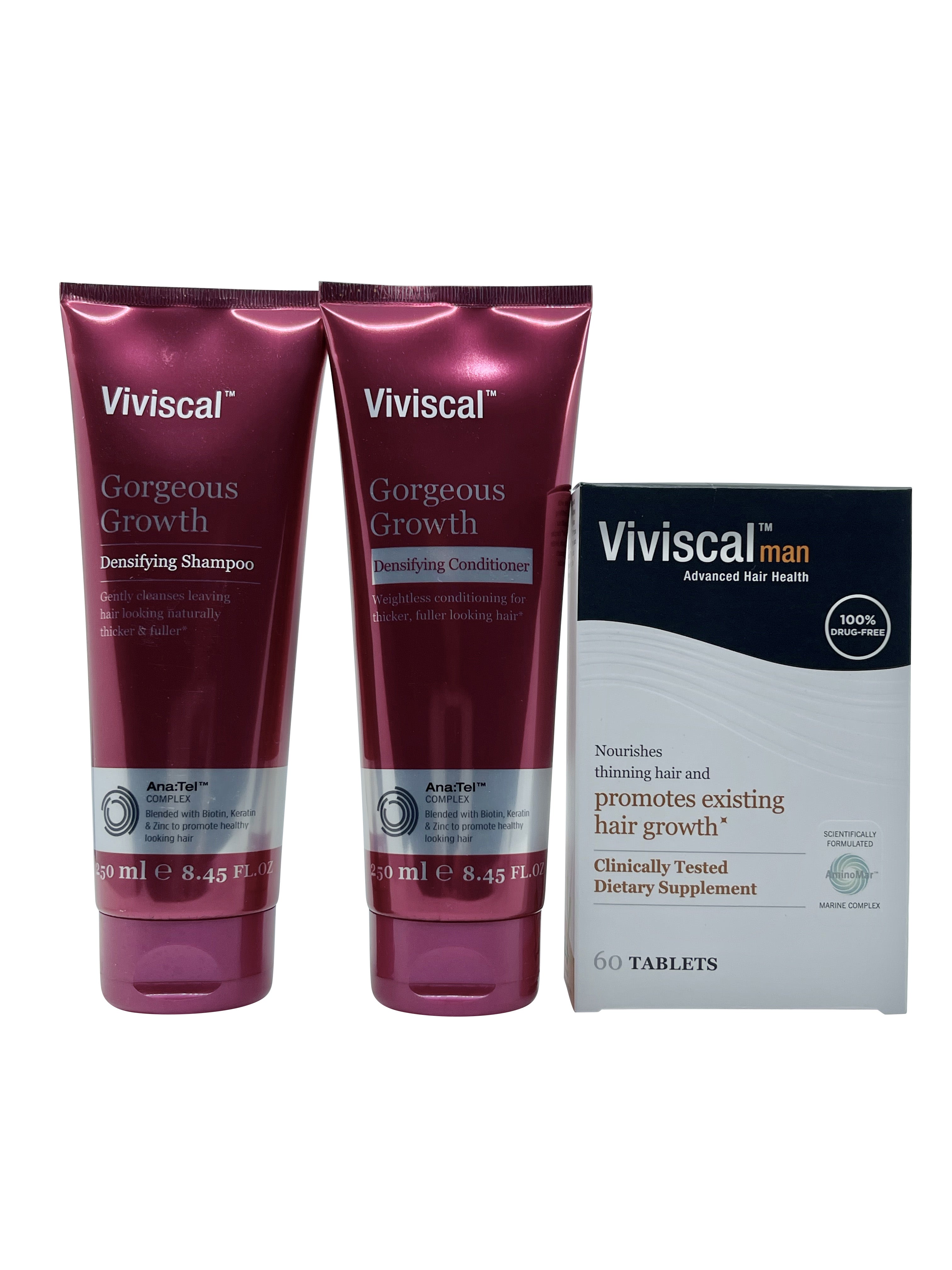 Viviscal Densifying Shampoo & Conditioner 8.45 OZ each & Viviscal Man 60 Tablets