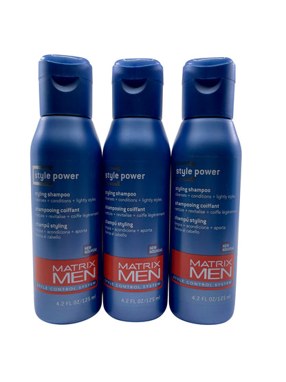 Matrix Men Style Power Styling Shampoo 4.2 OZ Set of 3