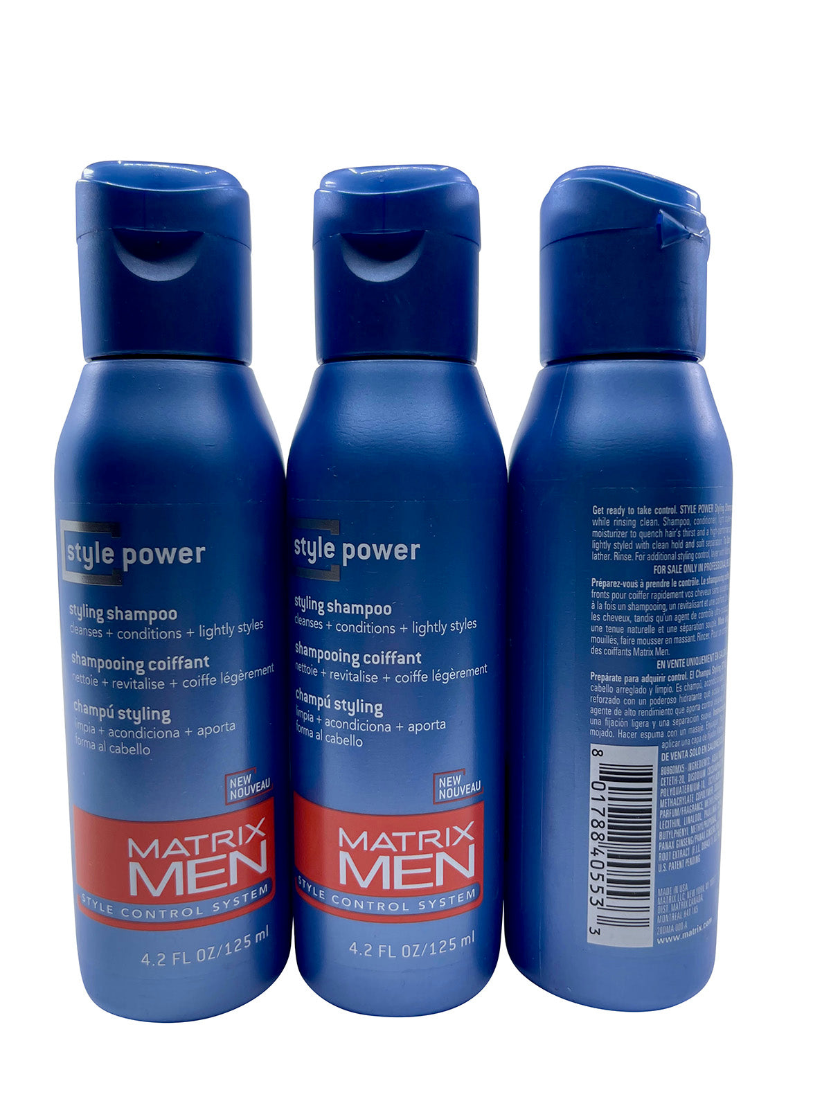 Matrix Men Style Power Styling Shampoo 4.2 OZ Set of 3