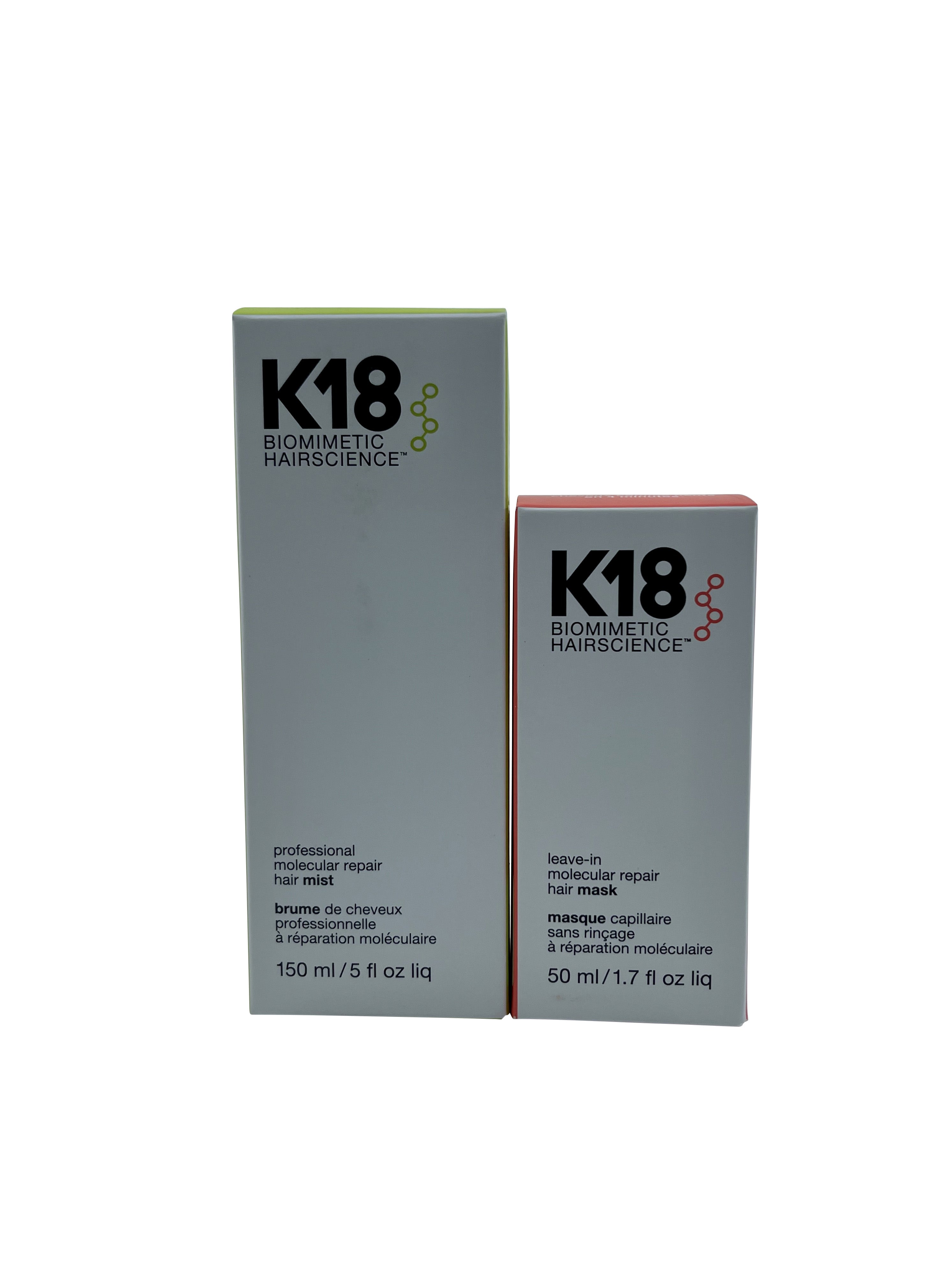 K18 Professional Molecular Mist 5 OZ & Leave In Molecular Repair Mask 1.7 OZ