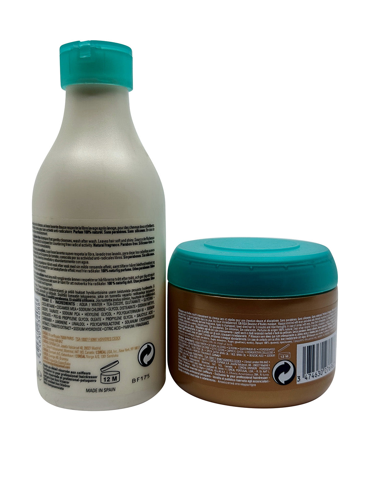 L'Oreal Source De Richesse Shampoo 8.45 OZ & Mask Aux Huiles 6.7 OZ  Set