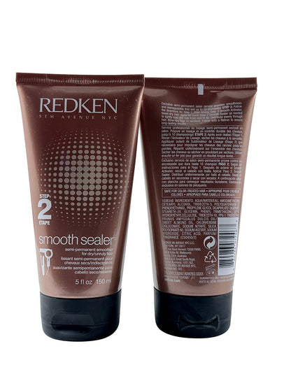 Redken Smooth Sealer Step 2 Semi Permanent Smoother Dry Hair 5 OZ Set of 2