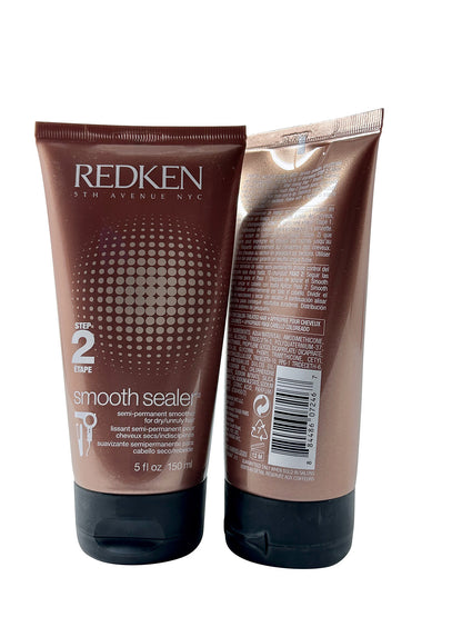 Redken Smooth Sealer Step 2 Semi Permanent Smoother Dry Hair 5 OZ Set of 2