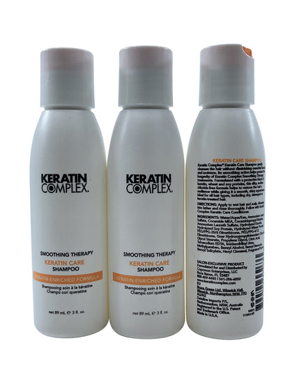 Keratin Complex Smoothing Therapy Keratin Care Shampoo 3 OZ Set of 3