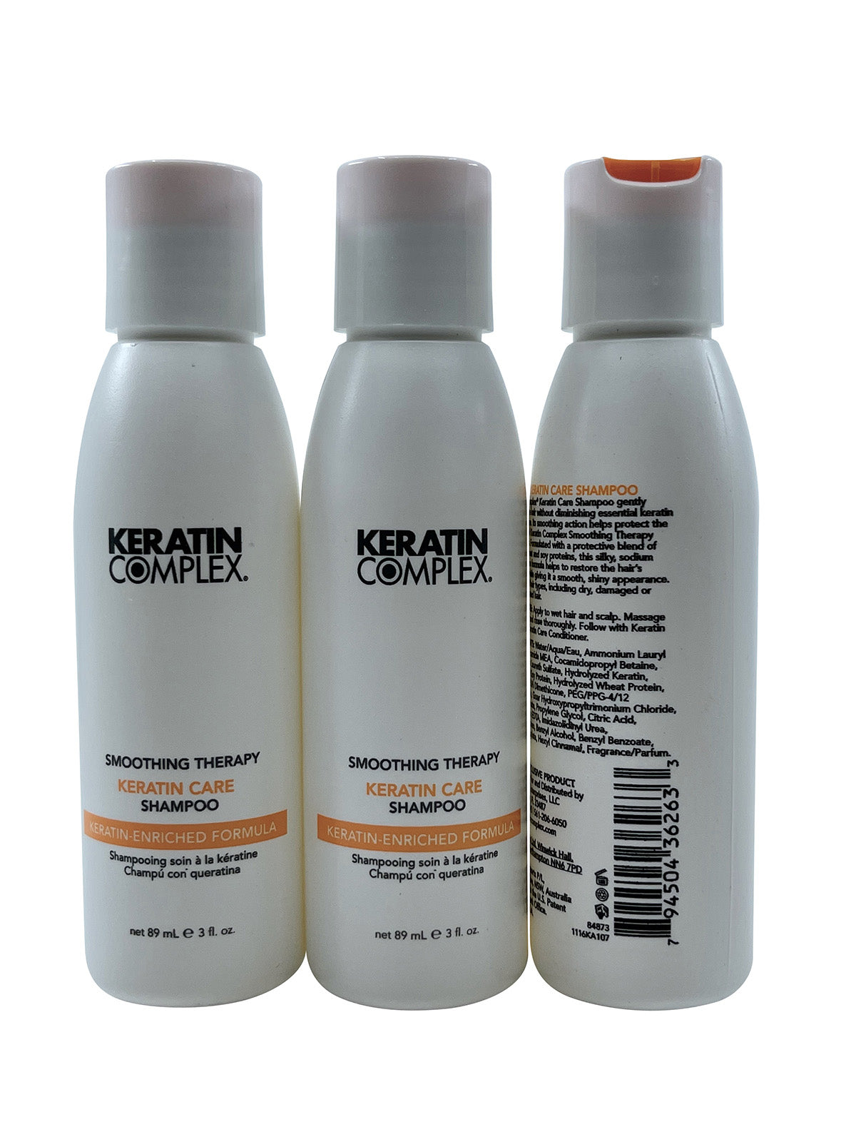 Keratin Complex Smoothing Therapy Keratin Care Shampoo 3 OZ Set of 3