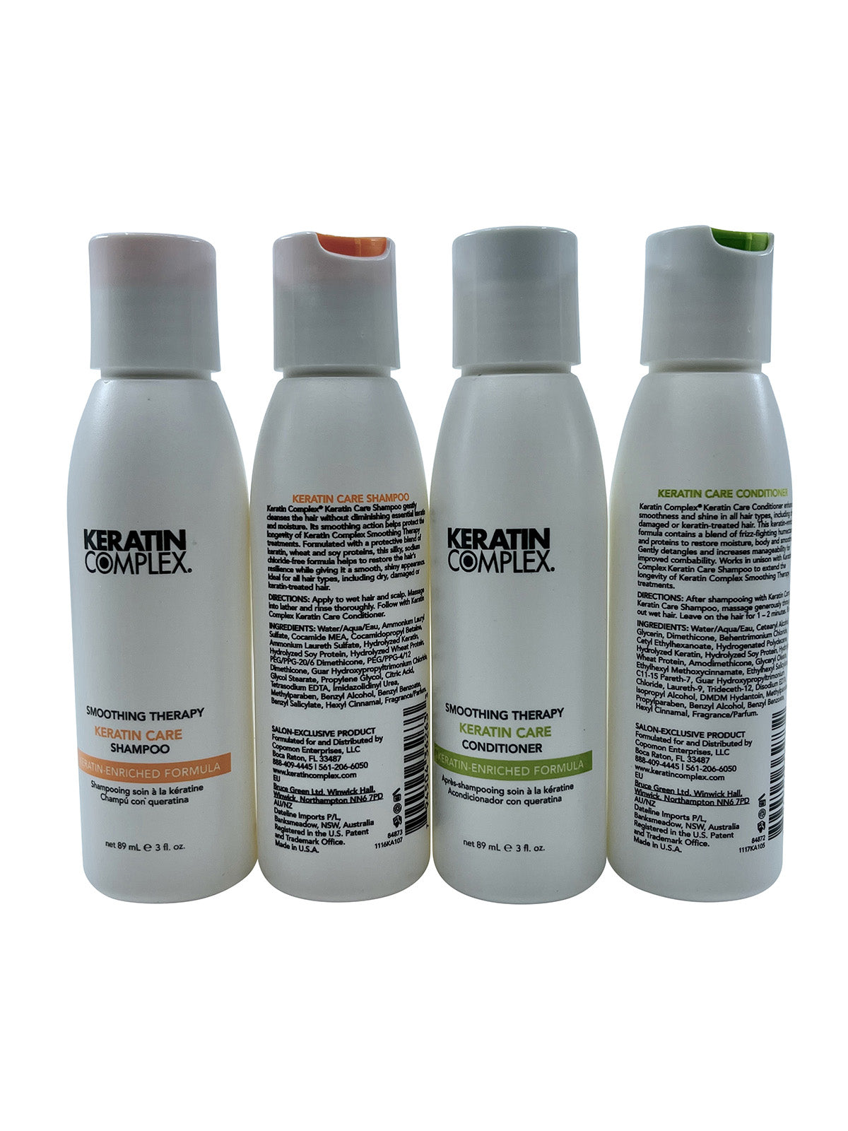 Keratin Complex Keratin Care Shampoo 3 OZ Set of 2 & Conditioner 3 OZ Set of 2