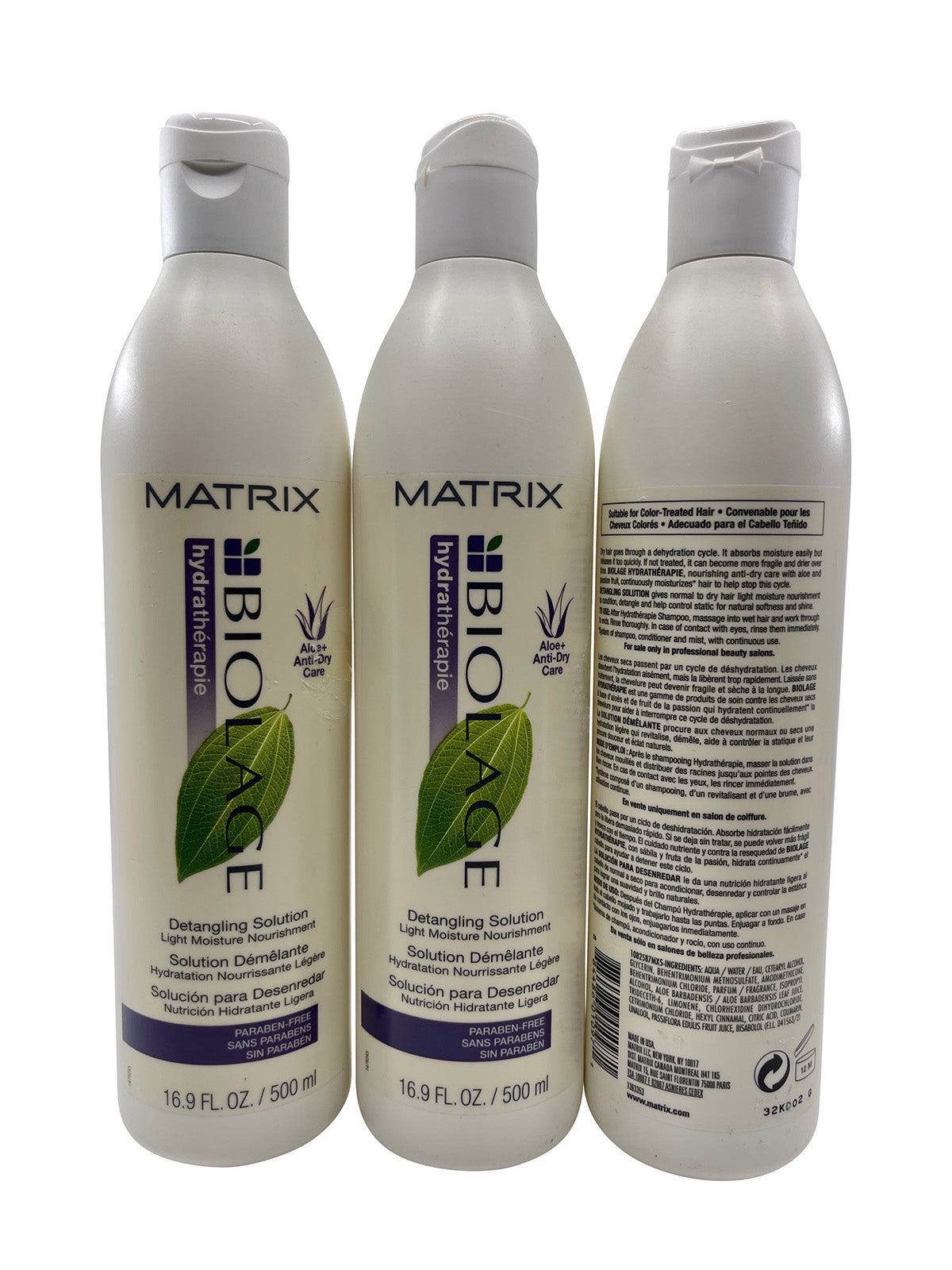 Matrix Biolage Detangling Solution Light Moisture 16.9 OZ Set of 3