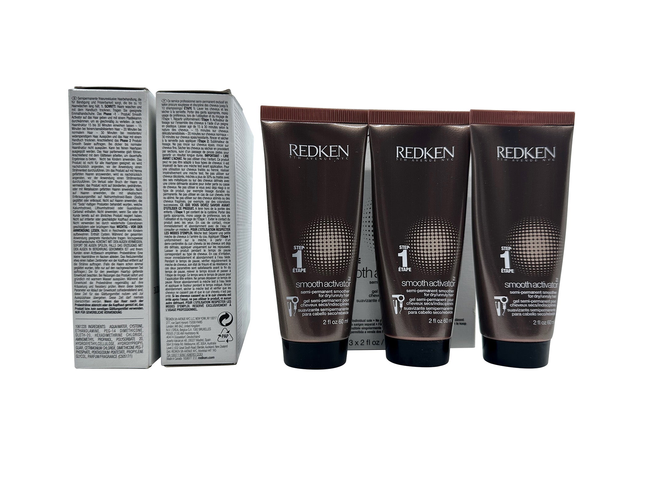 Redken Smooth Activator Step 1 Semi Permanent Smoother Dry Hair 2 OZ x 3 pk of 3