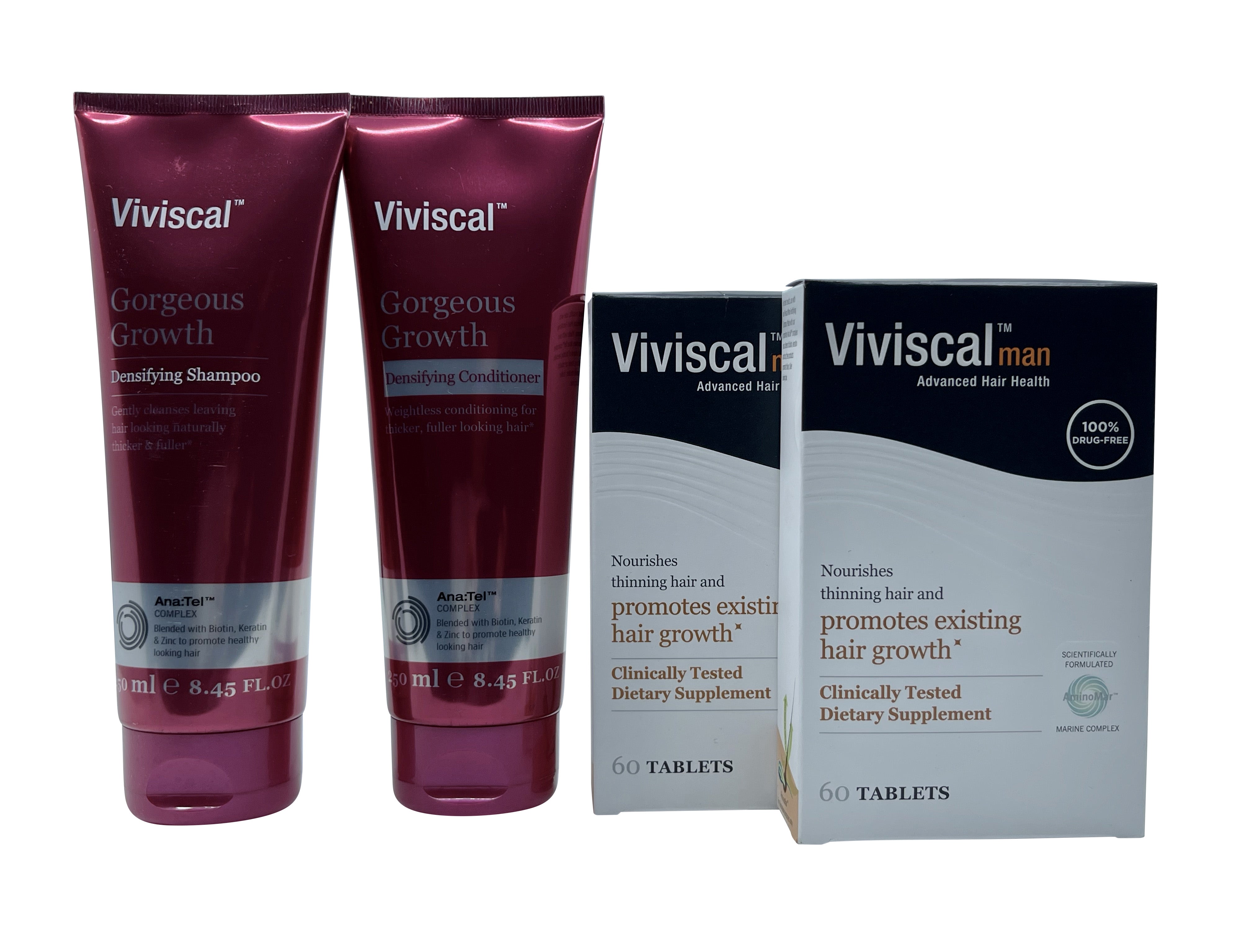 Viviscal Densifying Shampoo & Conditioner 8.45 OZ & Viviscal Man 60 Tabs 2 Pack