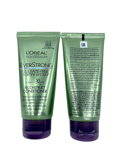 L'Oreal Everstrong Sulfate Free Conditioner Frizzy & Damaged Hair 2 OZ Set of 2