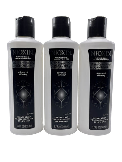 Nioxin Advanced Pyrithione Zinc Dandruff Shampoo Thinning Hair 6.7 OZ Set of 3