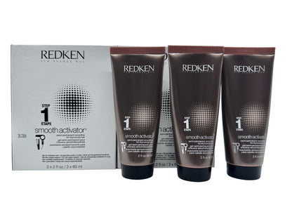 Redken Smooth Activator Step 1 Semi Permanent Smoother Dry Hair 2 OZ x 3 pk of 2