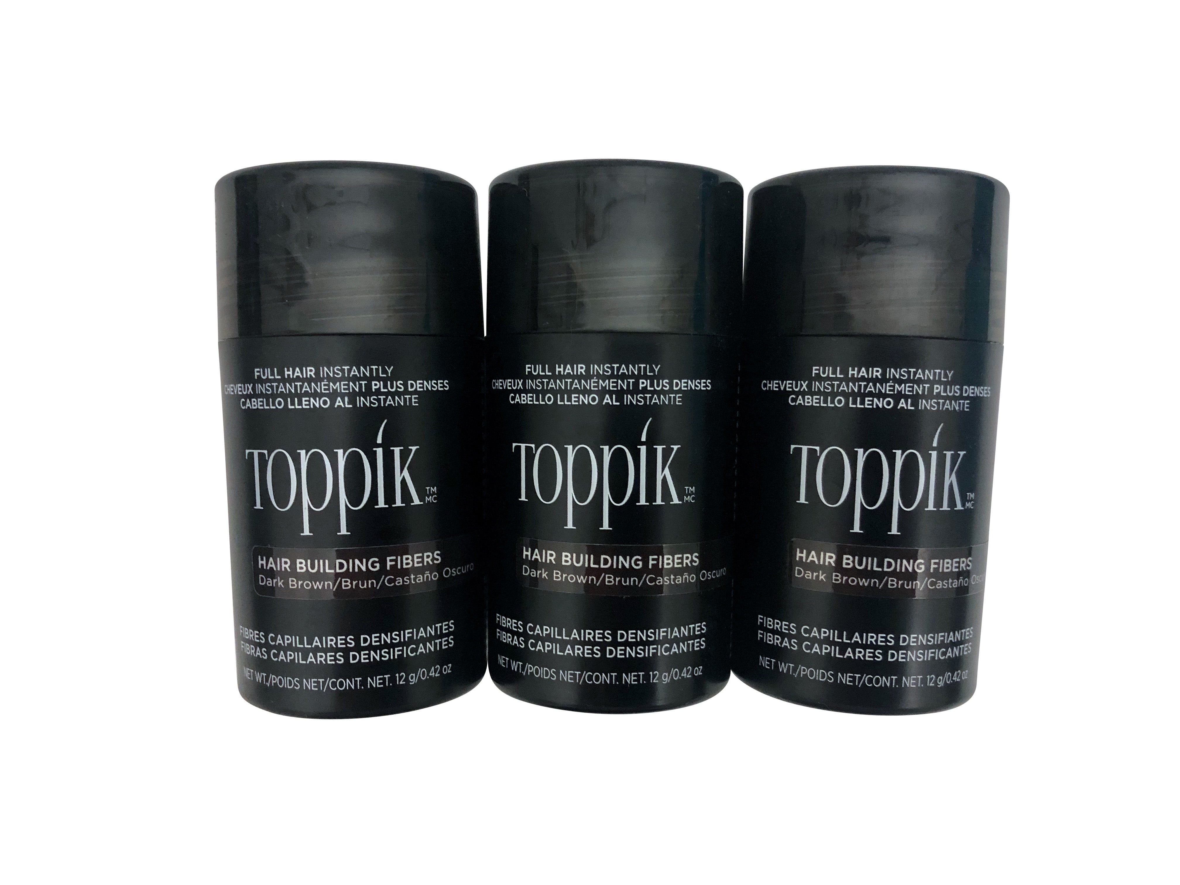 Toppik Hair Building Fibers Dark Brown Trio 0.42 OZ Each