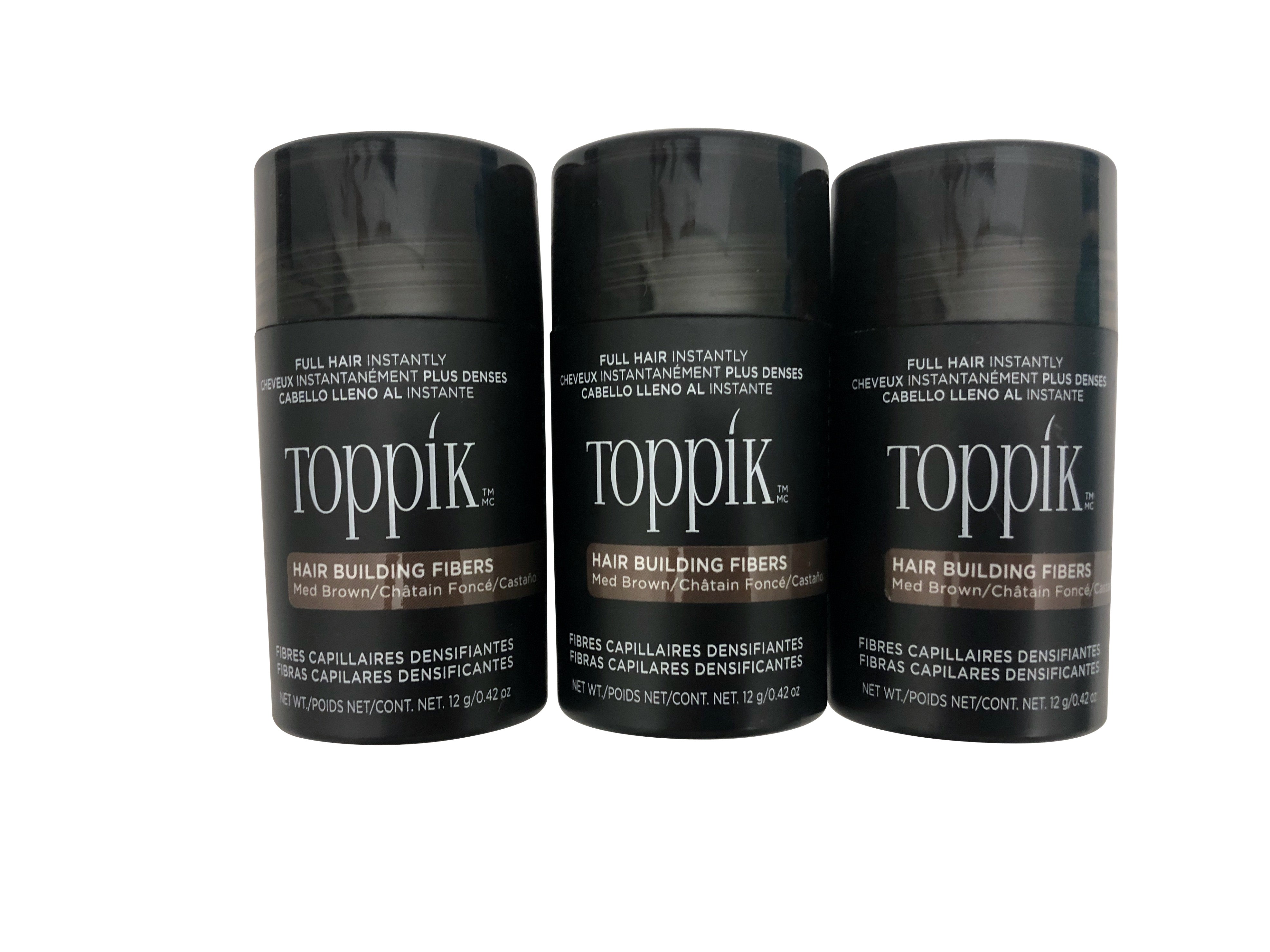 Toppik Hair Building Fibers Medium Brown Trio 0.42 OZ Each