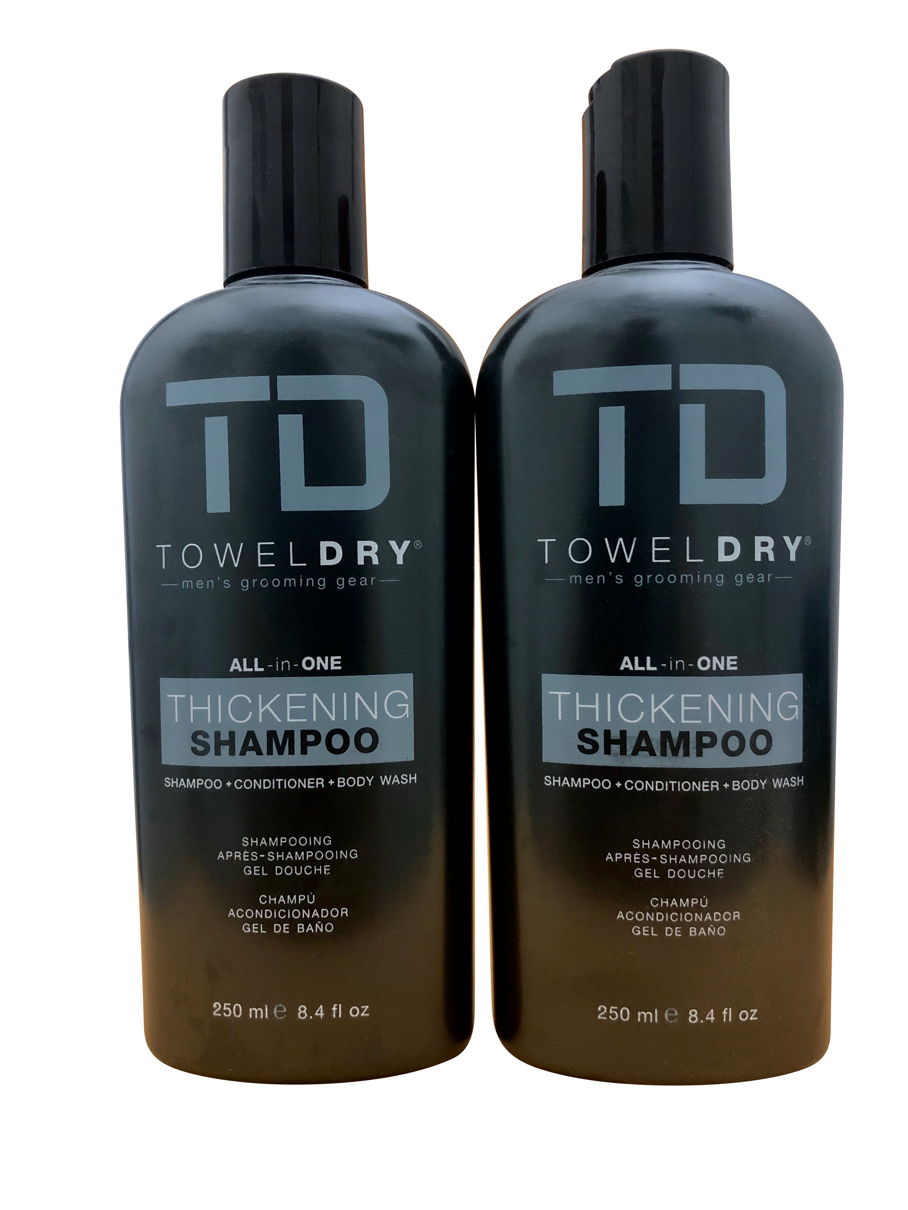 TD Towel Dry All in One Thickening Shampoo for Men 8.4 OZ Set of 2