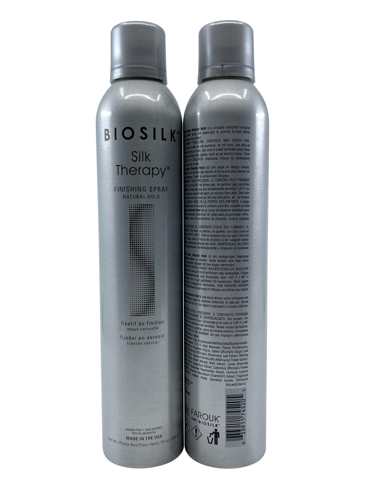 Biosilk Silk Therapy Finishing Spray Natural Hold 10 OZ Set of 2