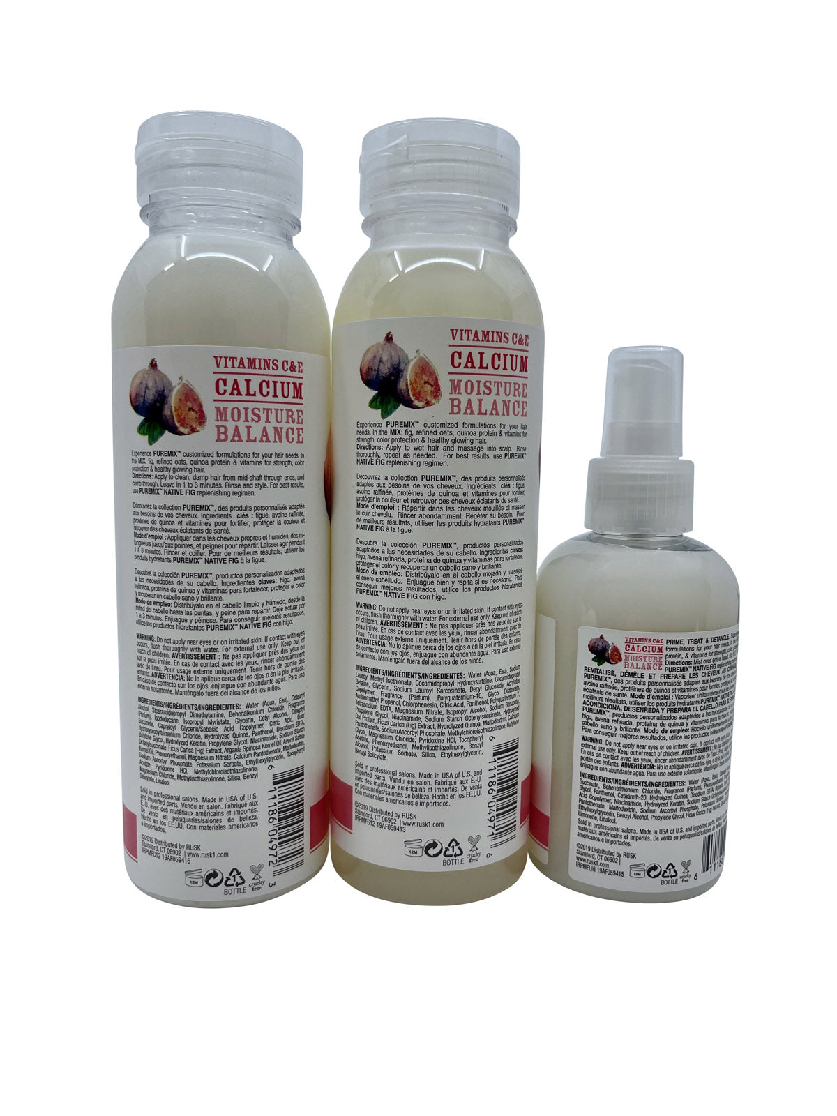 Rusk Pure Mix Native Fig Replenishing Shampoo & Conditioner 12 OZ Leave In 6 OZ