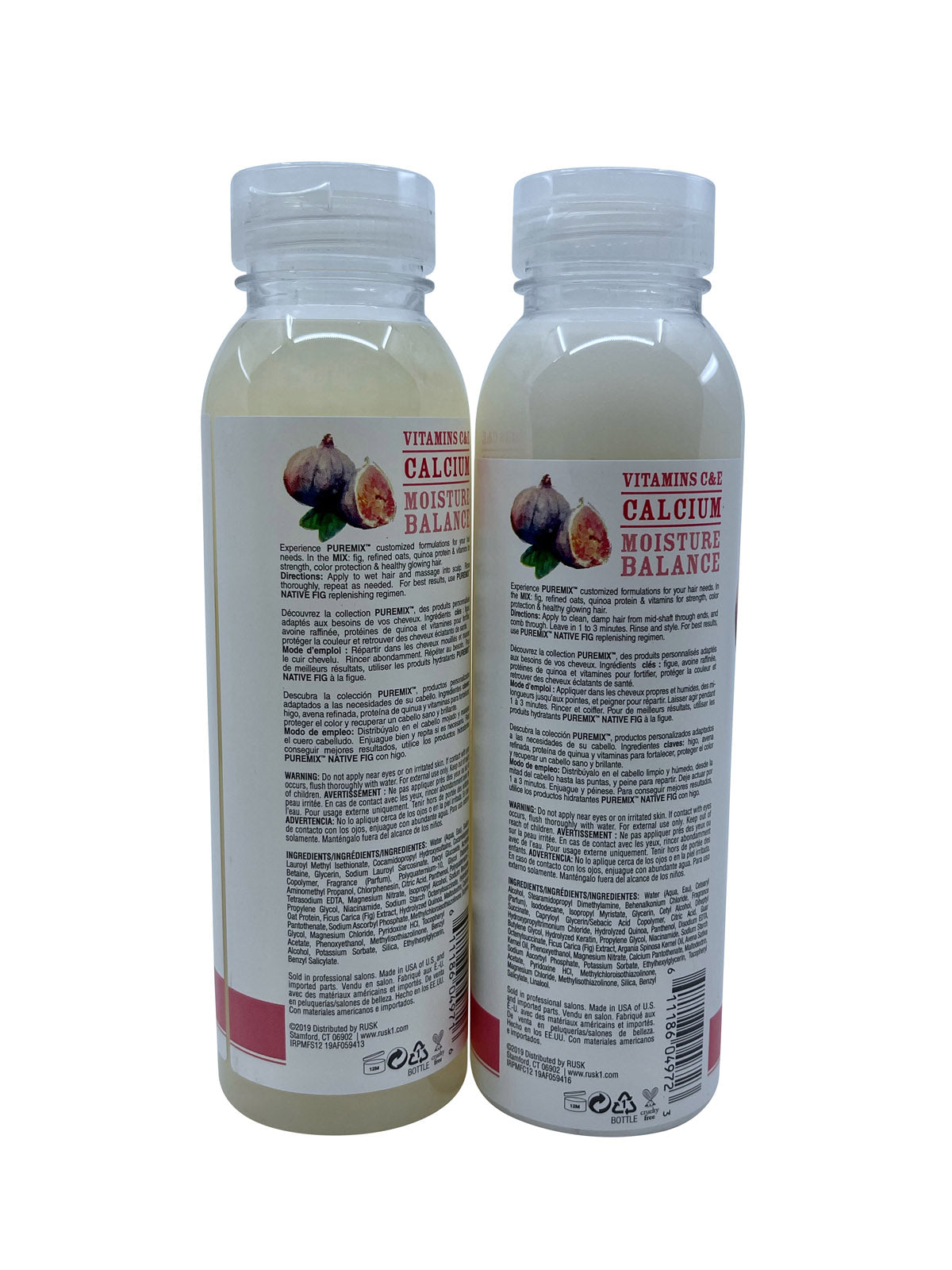 Rusk Pure Mix Native Fig Replenishing Shampoo & Conditioner Set 12 OZ Each