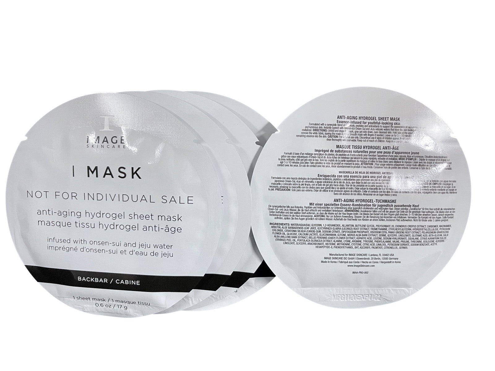 Image Skincare Hydrogel Sheet Mask 0.6 OZ Set of 5