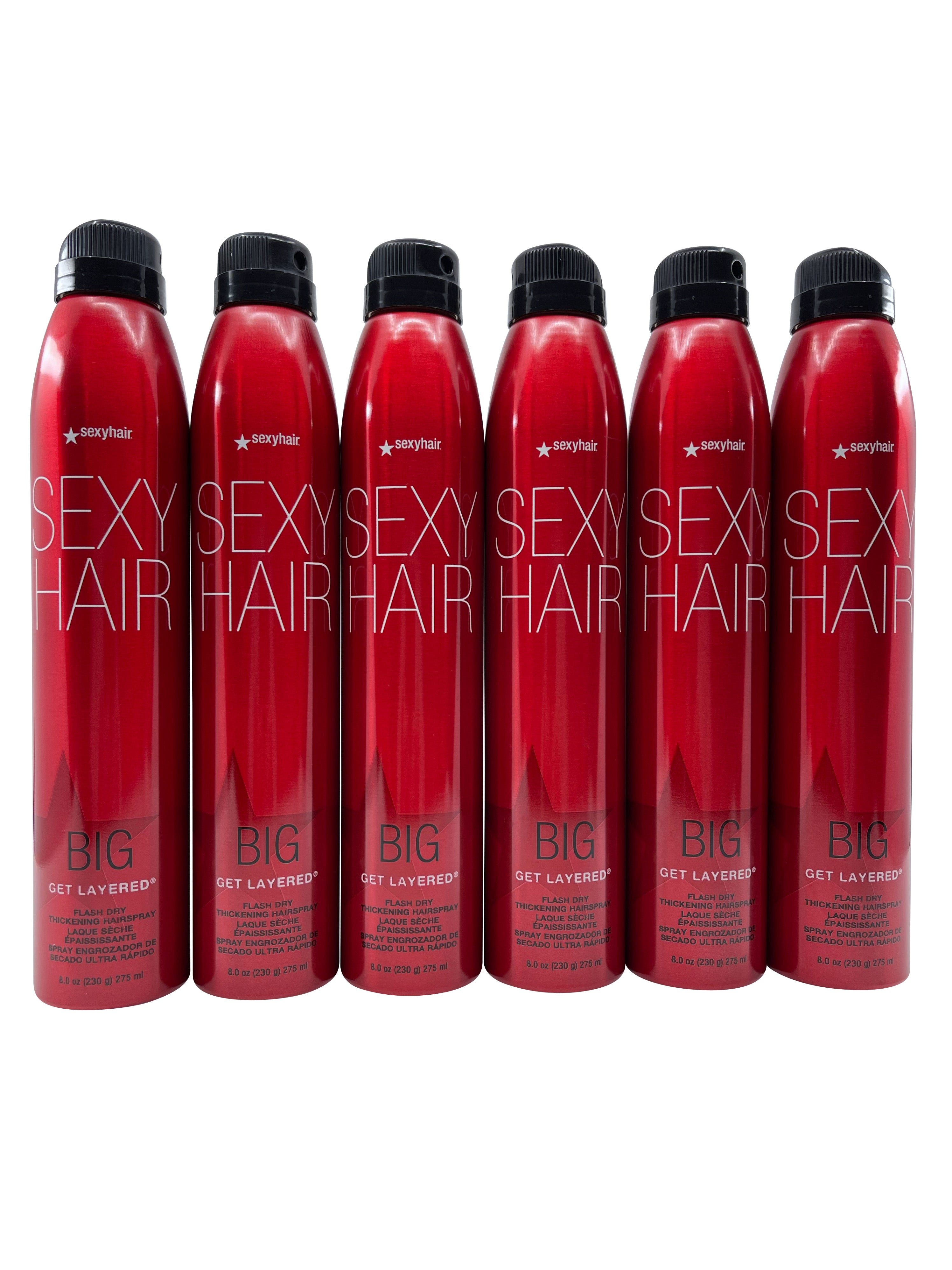 Sexy Hair Big Get Layered Thickening Hairspray 8 OZ Set of 6