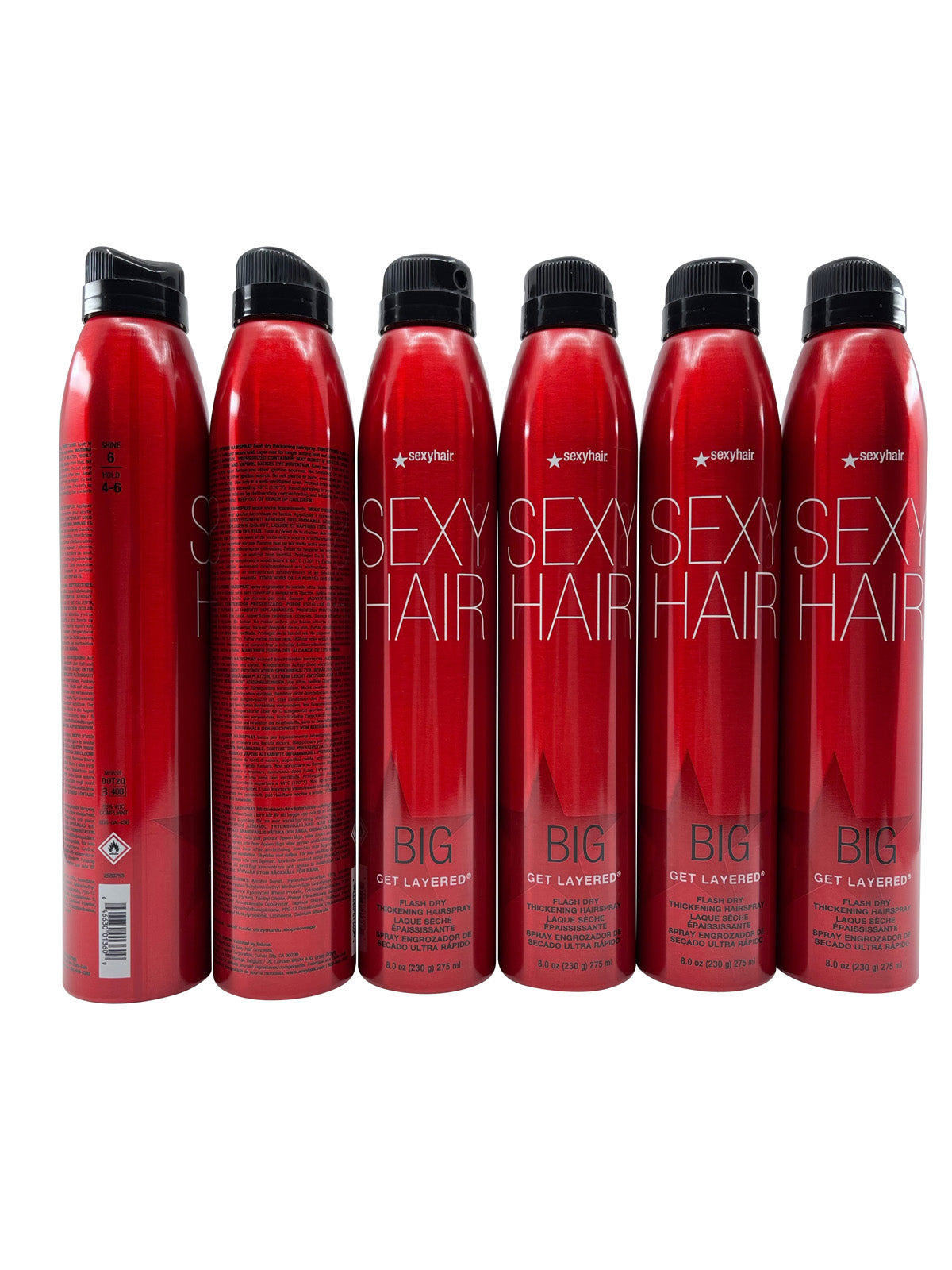 Sexy Hair Big Get Layered Thickening Hairspray 8 OZ Set of 6