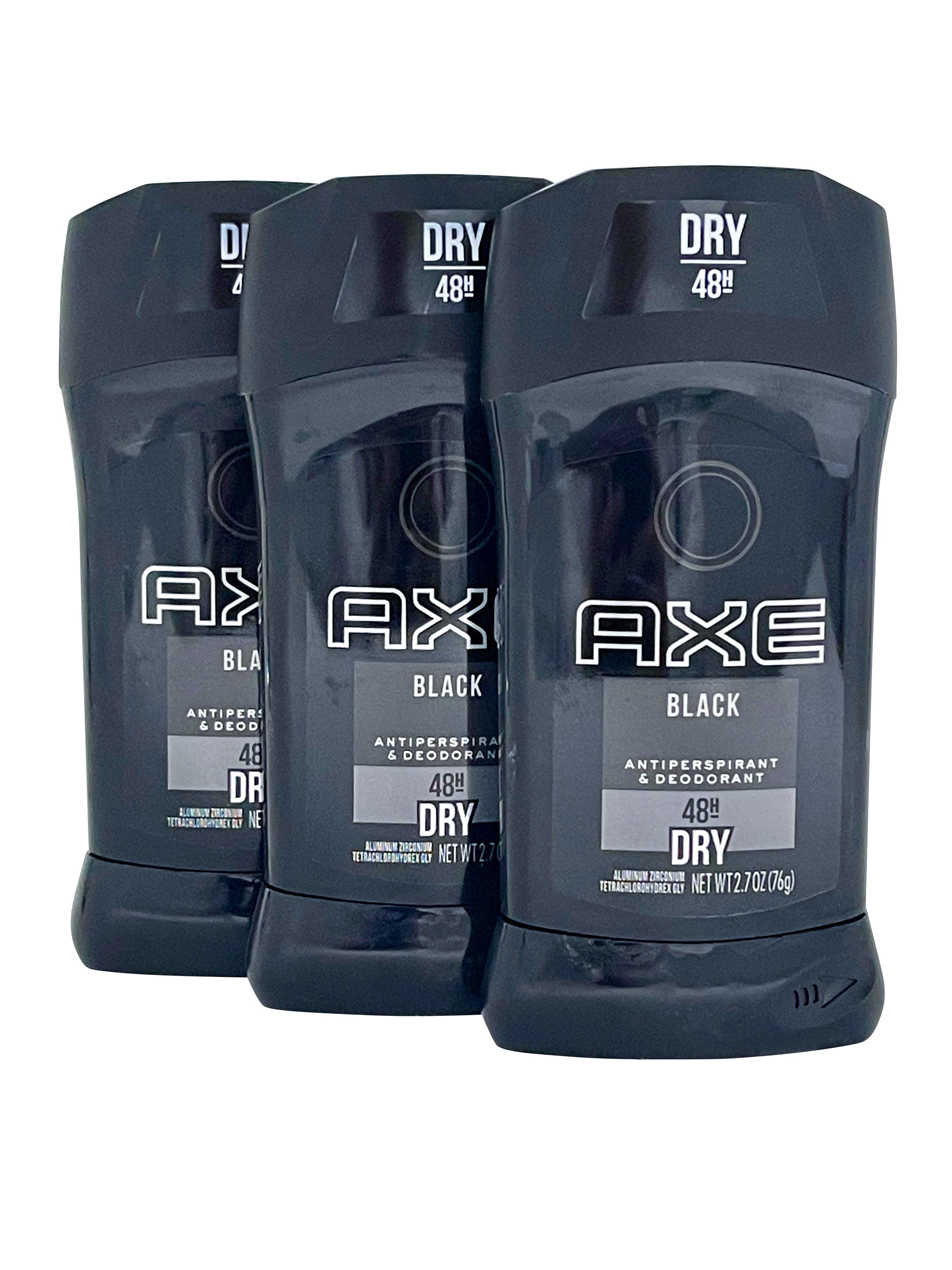 AXE Black 48 Hour Dry Antiperspirant & Deodorant 2.7 OZ Set of 3