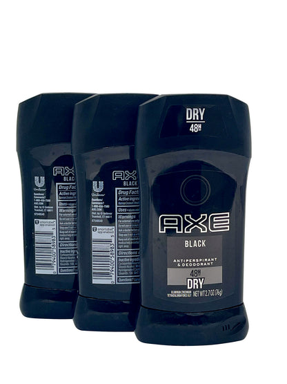 AXE Black 48 Hour Dry Antiperspirant & Deodorant 2.7 OZ Set of 3