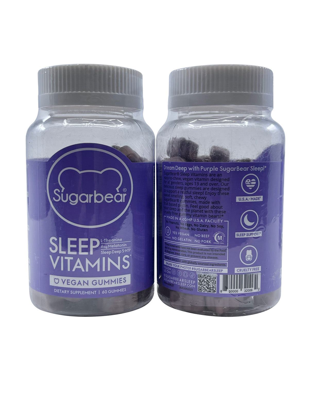 Sugarbear Sleep Vitamins Vegan Gummies 60 Gummies Set of 2