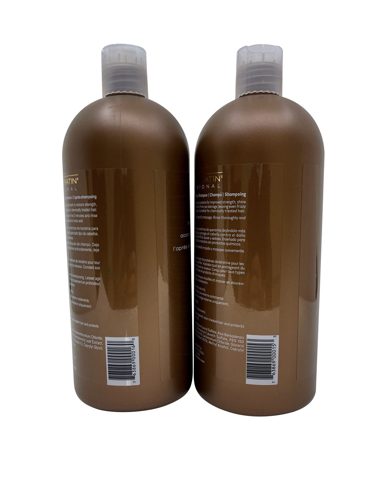 Liquid Keratin De Frizz Shampoo & De Frizz Conditioner Set 33 OZ Each