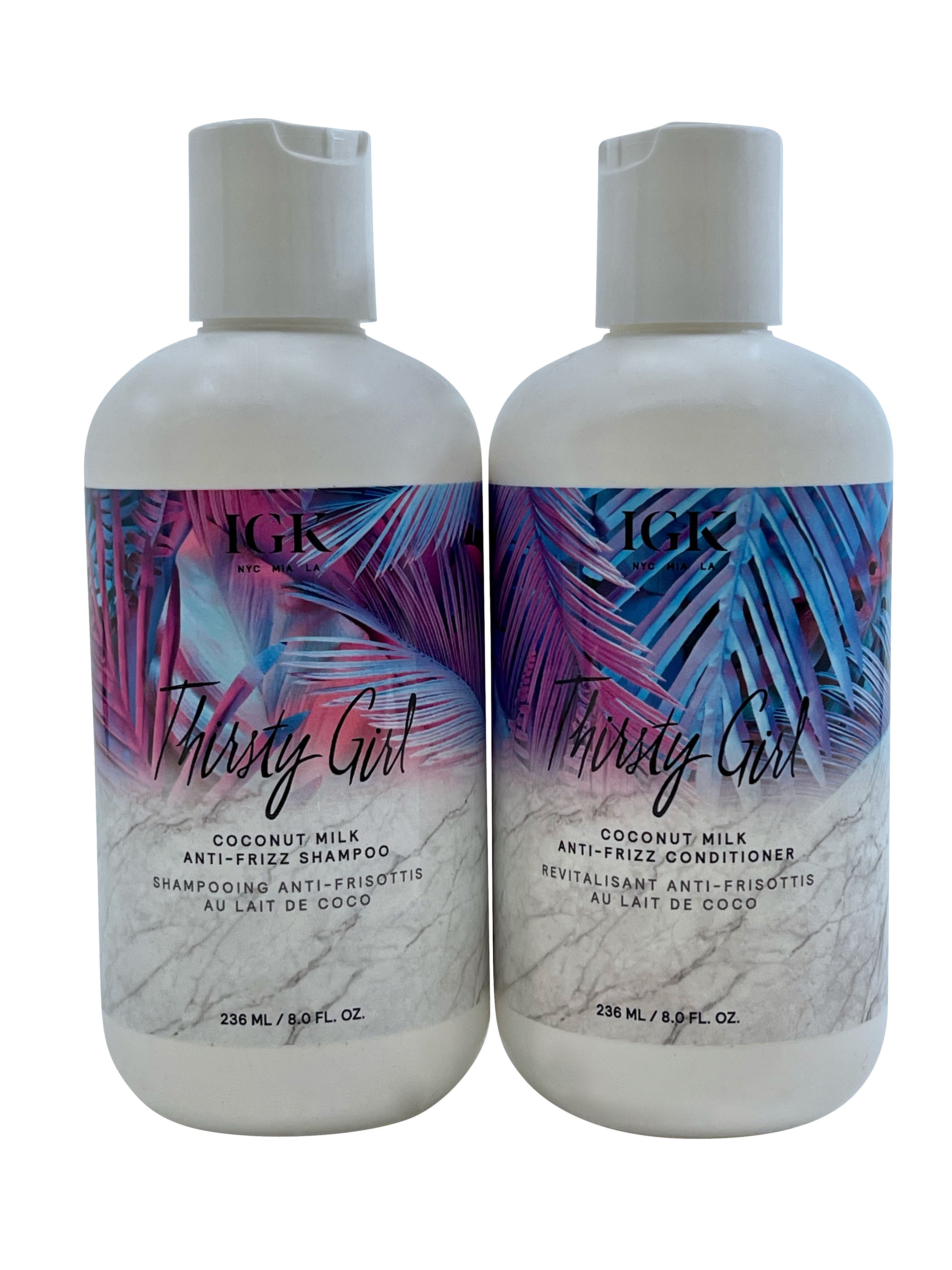 IGK Thirsty Girl Coconut Milk Anti Frizz Shampoo & Conditioner Set 8 OZ Each