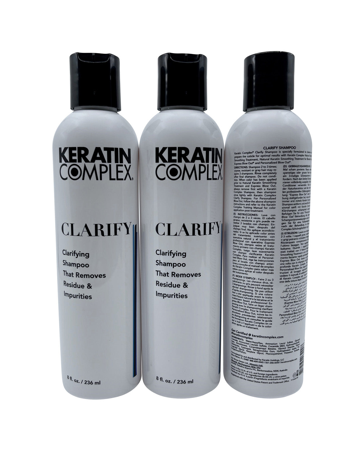 Keratin Complex Clarify Clarifying Shampoo 8 OZ Set of 3