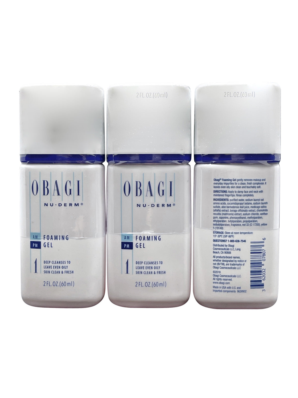 Obagi Nu Derm Foaming Gel 2 OZ Set of 3