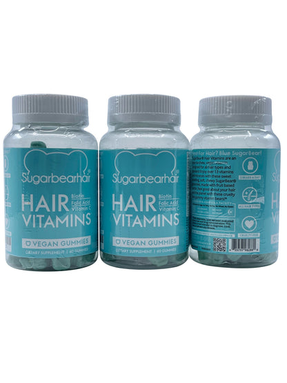 Sugarbearhair Hair Vitamins Vegan Gummies 60 Gummies Set of 3