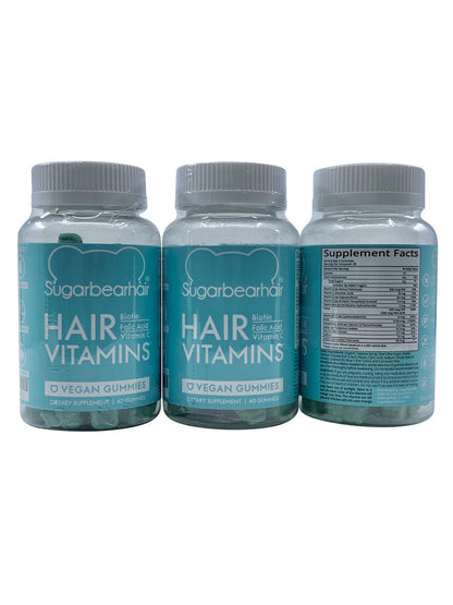 Sugarbearhair Hair Vitamins Vegan Gummies 60 Gummies Set of 3